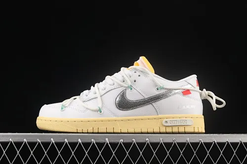 All Categories Nk SB Dunk Series Nk SB Dunk Low Low-top Sneakers #ZG Version OF x Nk Dunk Low OW White Gray Casual Sports Skateboard Shoes DM1602-127